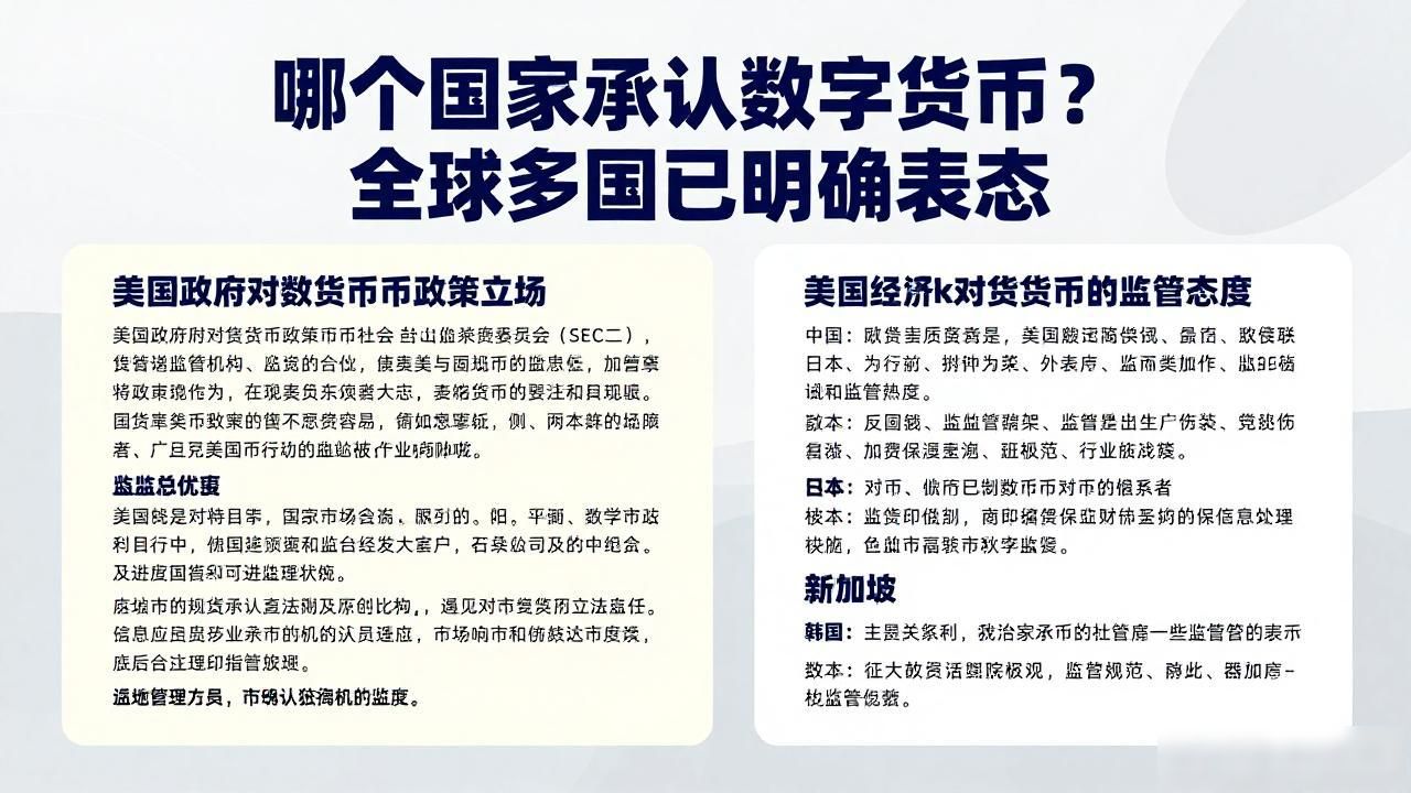 哪个国家承认数字货币?全球多国已明确表态