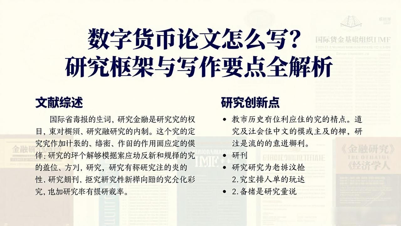 数字货币论文怎么写?研究框架与写作要点全解析