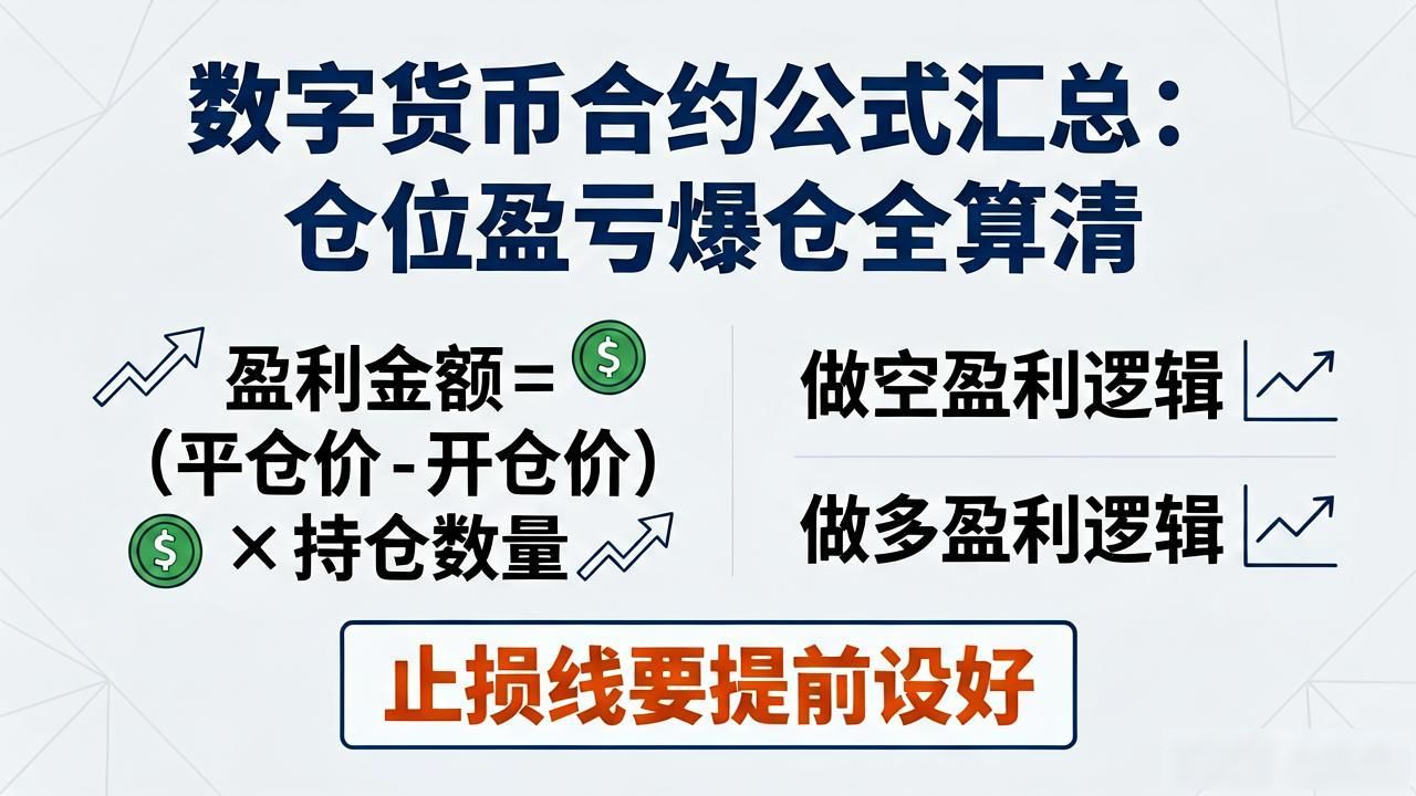 数字货币合约公式汇总：仓位盈亏爆仓全算清