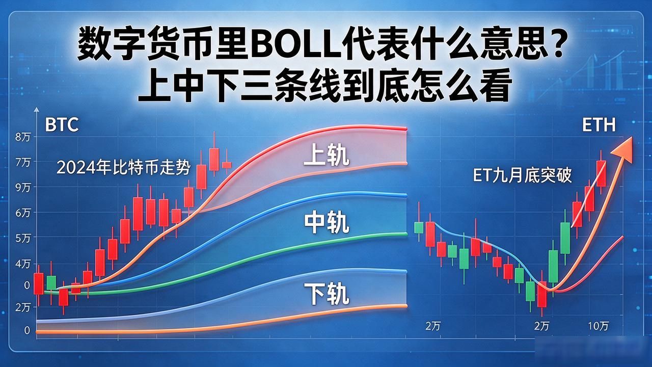 数字货币里BOLL代表什么意思?上中下三条线到底怎么看
