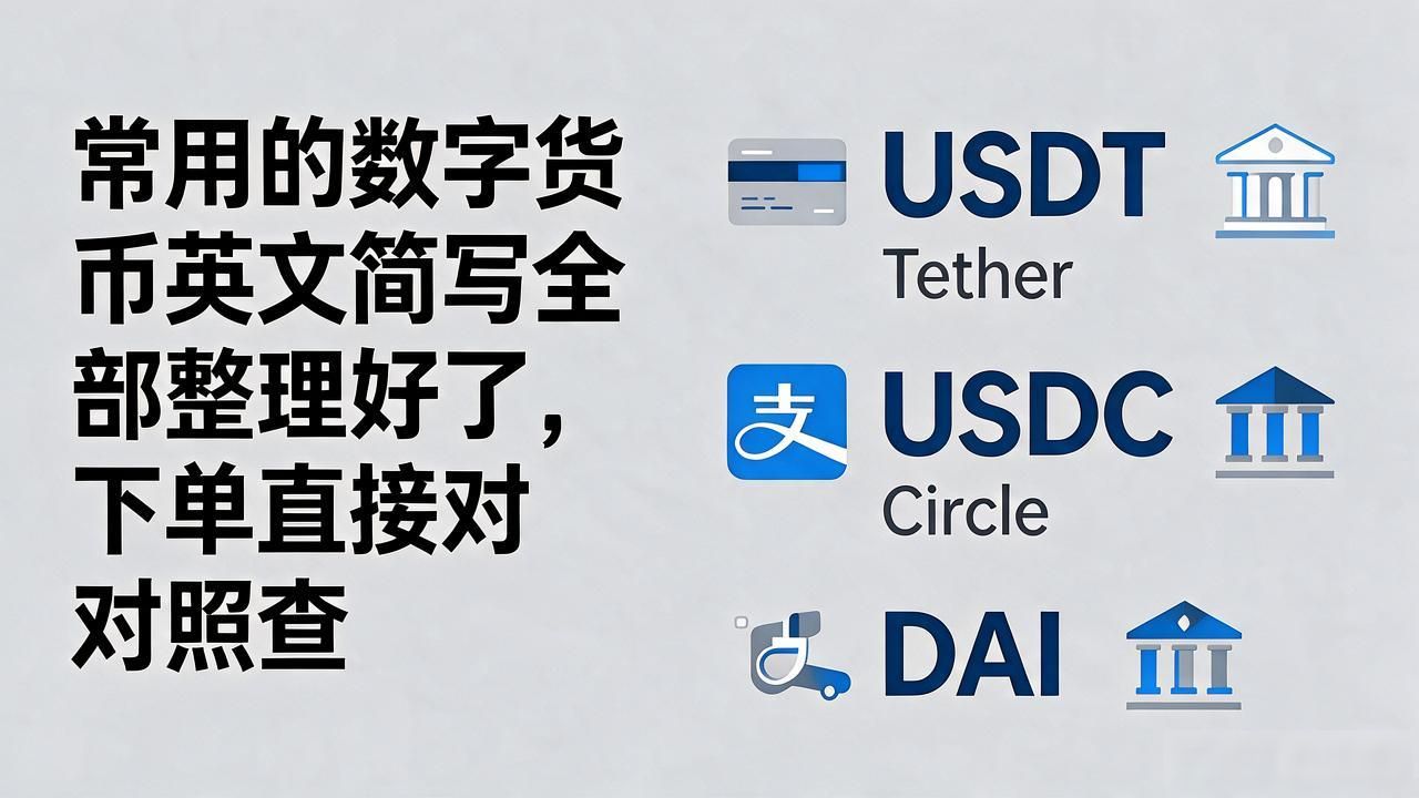 数字货币英文简写对照表_数字货币英文简写全部_常用加密货币ticker symbol列表