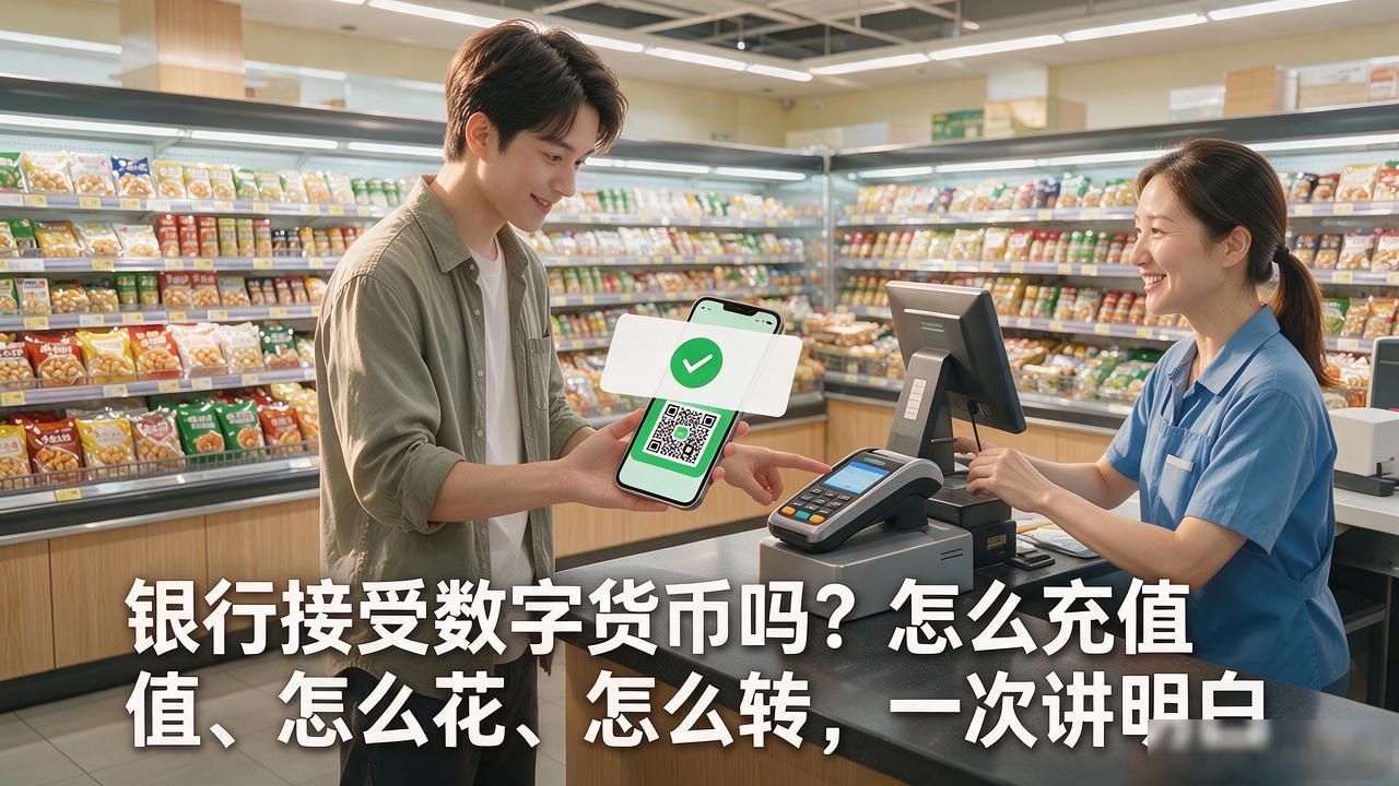 银行接受数字货币吗？怎么充值、怎么花、怎么转，一次讲明白