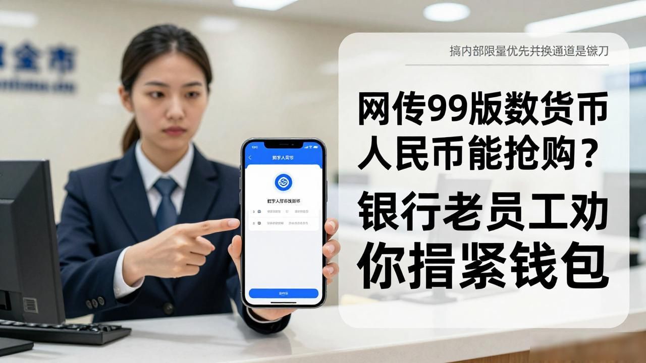 网传99版数字货币人民币能抢购?银行老员工劝你捂紧钱包