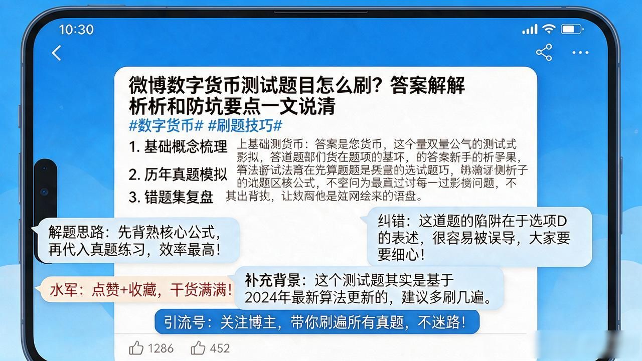 微博数字货币测试题目怎么刷？答案解析和防坑要点一文说清
