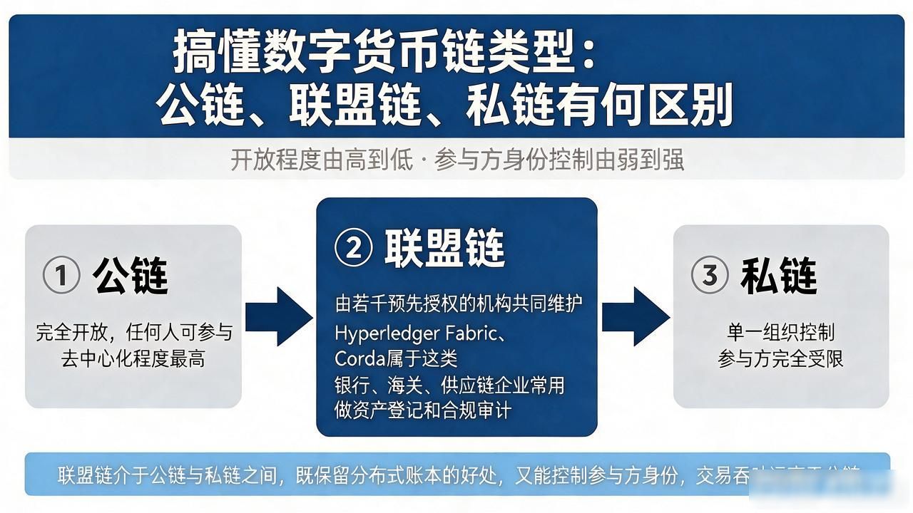 搞懂数字货币链类型：公链、联盟链、私链有何区别