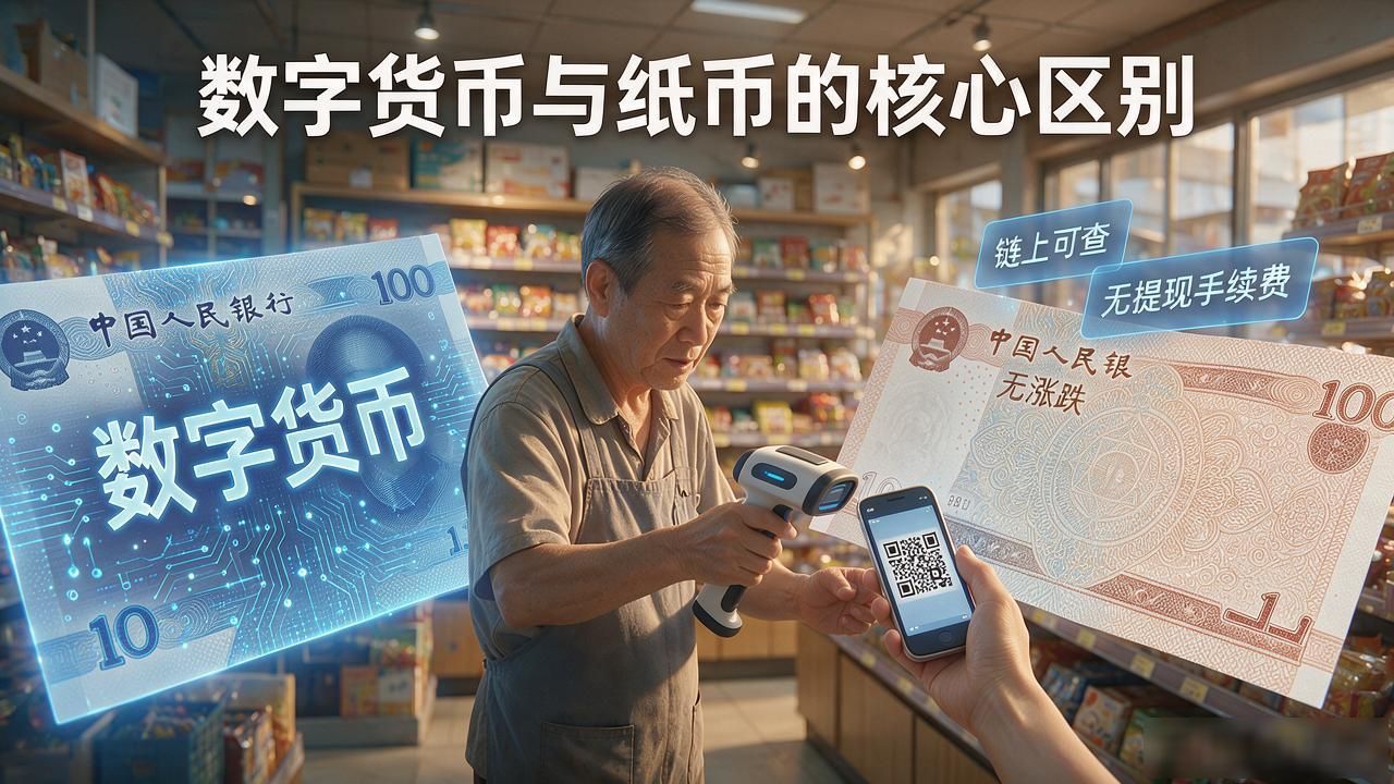 12.1数字货币发行落地了，跟纸币到底有啥不同、怎么花，一次说清