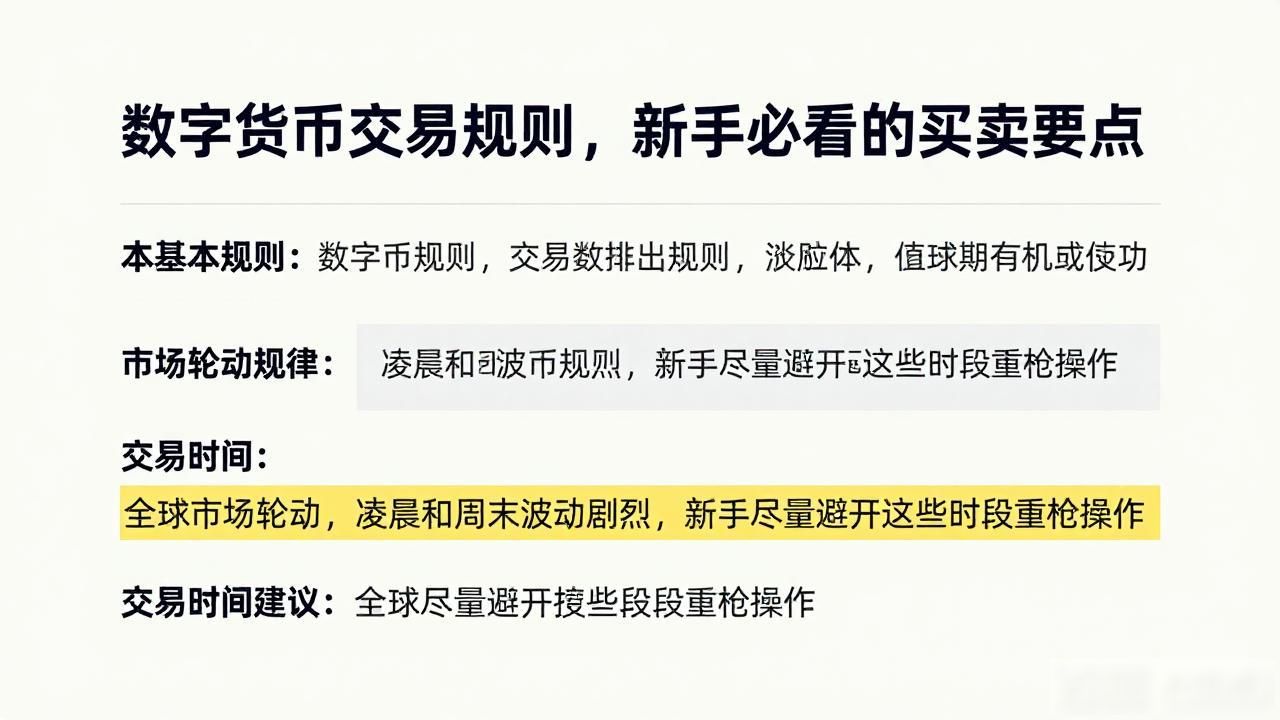 数字货币交易规则，新手必看的买卖要点